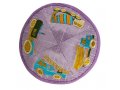 Yair Emanuel Kippah for Children  Embroidered Colorful Trucks on Lilac