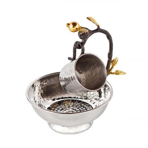 Yair Emanuel Mayim Achronim Set - Stainless Steel Pomegranates