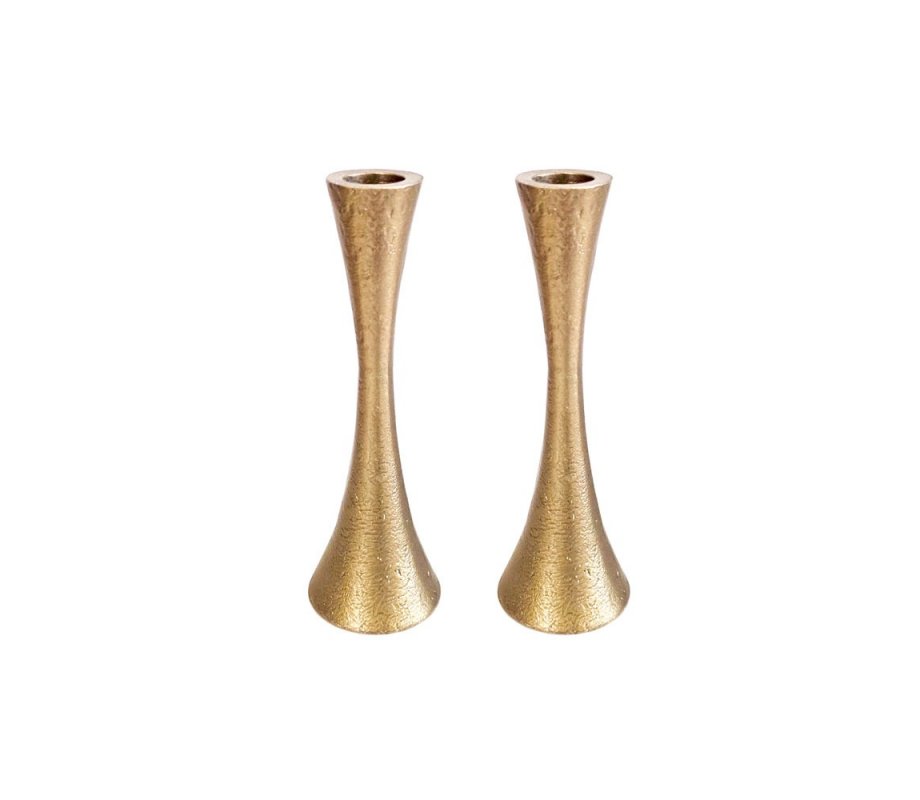 Yair Emanuel Medium Matte Brass Candlesticks