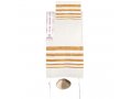 Yair Emanuel Medium Size Tallit Set, Embroidered Atara - Orange Stripes - 1 in stock