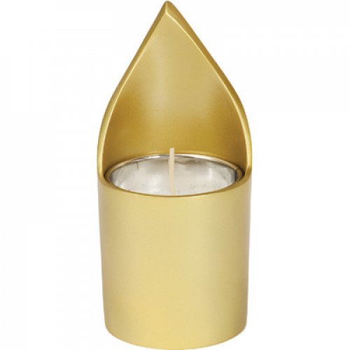 Yair Emanuel Metal Yahrzeit Memorial Candle Holder - Flame Shaped