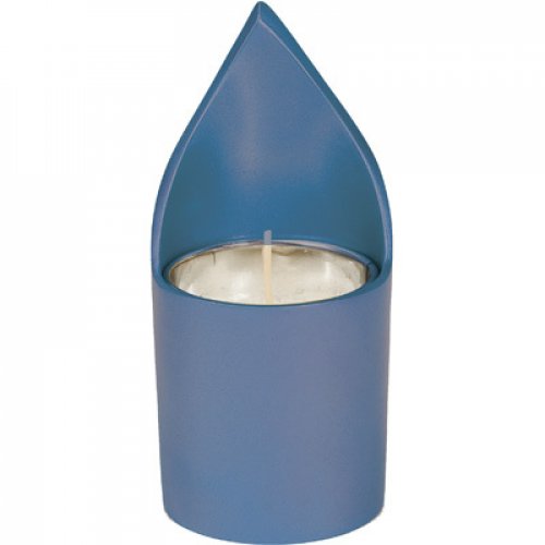 Yair Emanuel Metal Yahrzeit Memorial Candle Holder - Flame Shaped