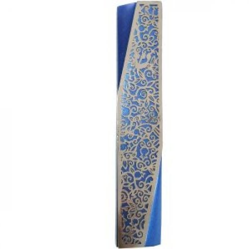 Yair Emanuel Mezuzah Case, Geometric Style and Pomegranates - Choice of Colors