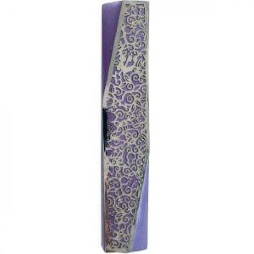 Yair Emanuel Mezuzah Case, Geometric Style and Pomegranates - Choice of Colors