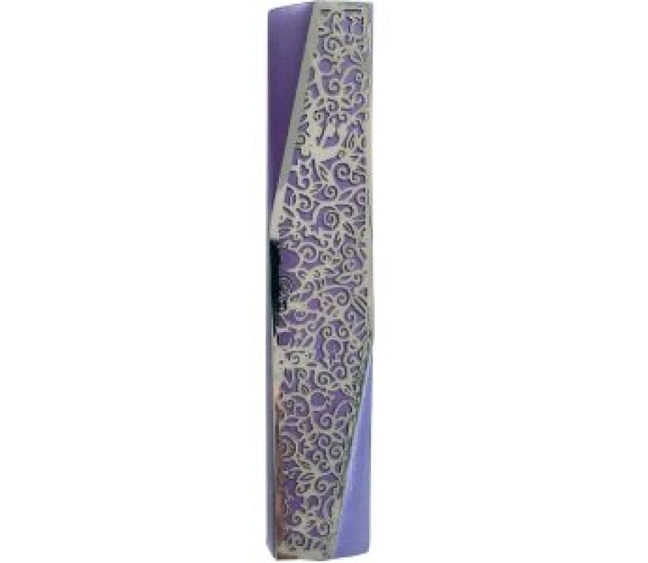 Yair Emanuel Mezuzah Case, Geometric Style and Pomegranates - Choice of Colors