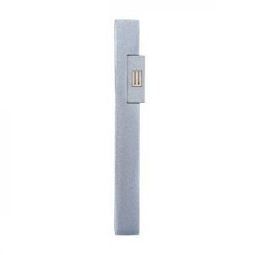 Yair Emanuel Mezuzah Case with Shin Letter in a Rectangle Pop Out  Gray