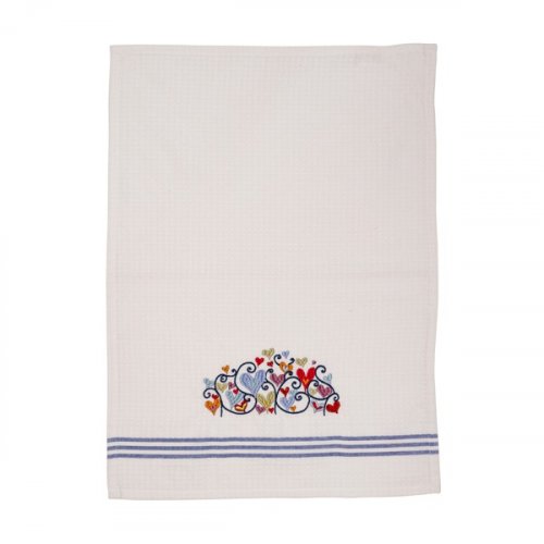 Yair Emanuel Netilat Yadayim Towel, Embroidered Colorful Hearts Motif