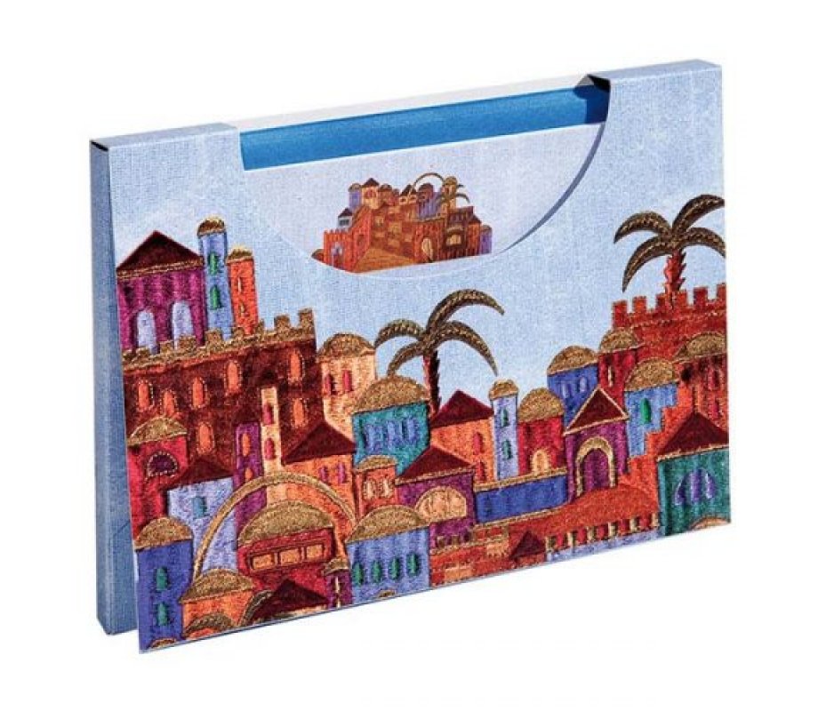 Yair Emanuel Notelets and Matching Envelopes in Folder - Colorful Jerusalem