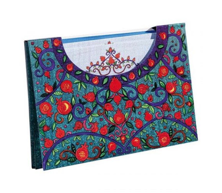Yair Emanuel Notelets and Matching Envelopes in Folder - Red Pomegranates