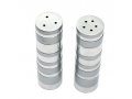 Yair Emanuel Salt and Pepper Shakers, Anodized Aluminum - Silver Rings