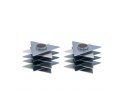 Yair Emanuel Shabbat Candlesticks, Stacked Triangle Stars of David - Gray