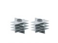 Yair Emanuel Shabbat Candlesticks, Stacked Triangle Stars of David - Silver