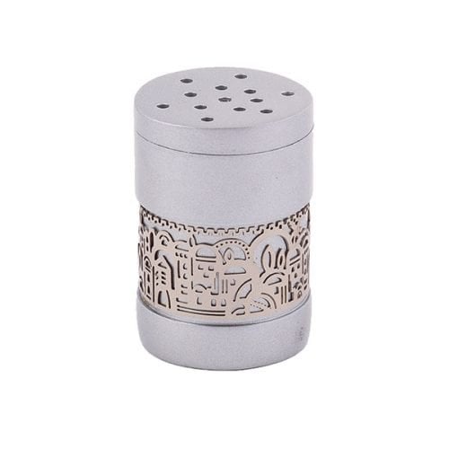 Yair Emanuel Silver Havdalah Besamim Spice Holder with Gold Jerusalem Cutout