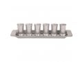 Yair Emanuel Six Anodized Aluminum Kiddush Cups and Tray  Metallic Colors