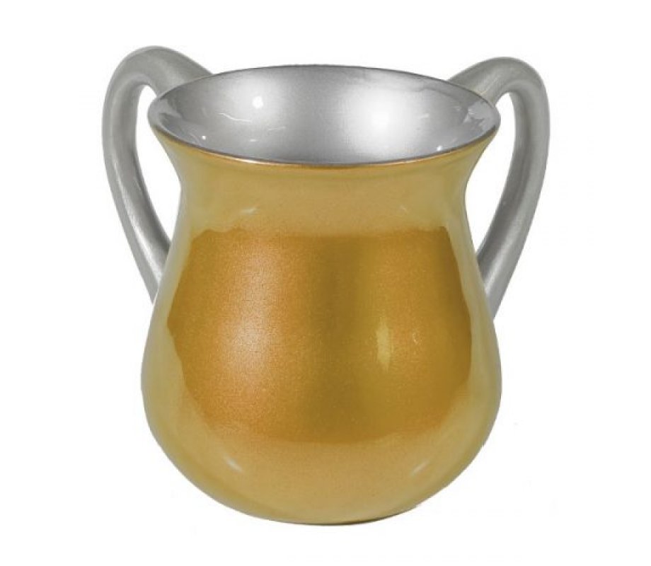 Yair Emanuel Small Aluminum Classic Netilat Yadayim Wash Cup - Gold