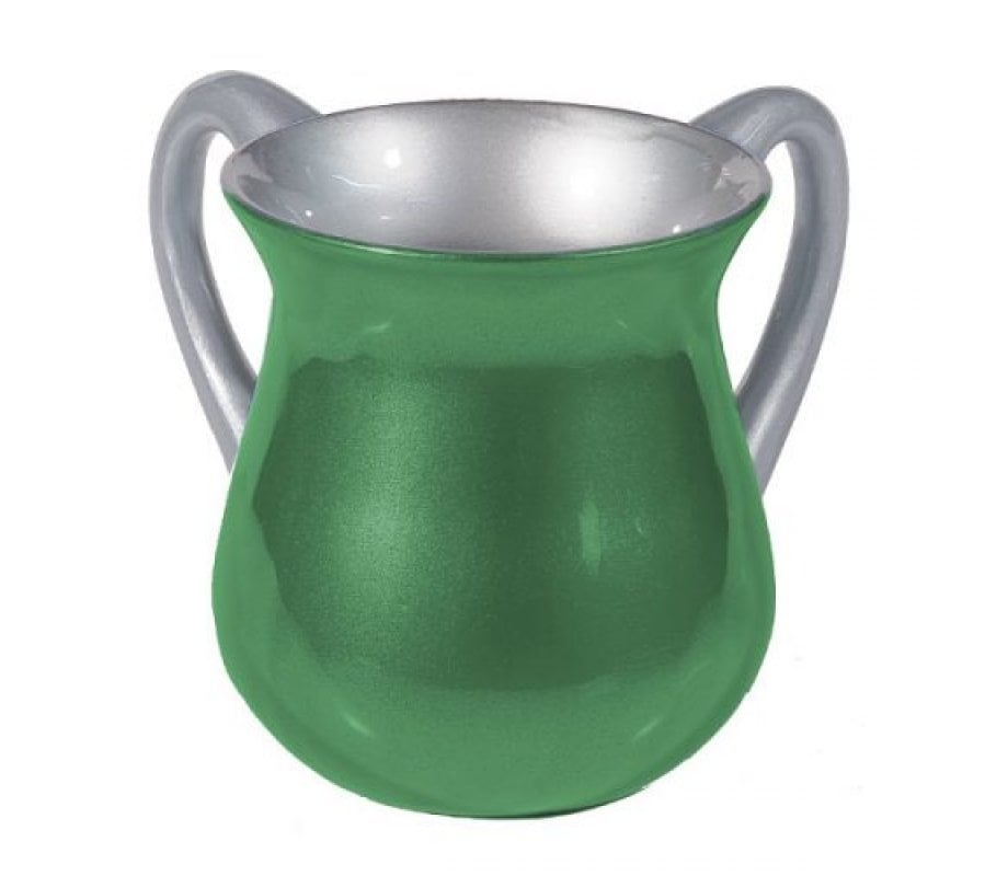 Yair Emanuel Small Aluminum Classic Netilat Yadayim Wash Cup - Green