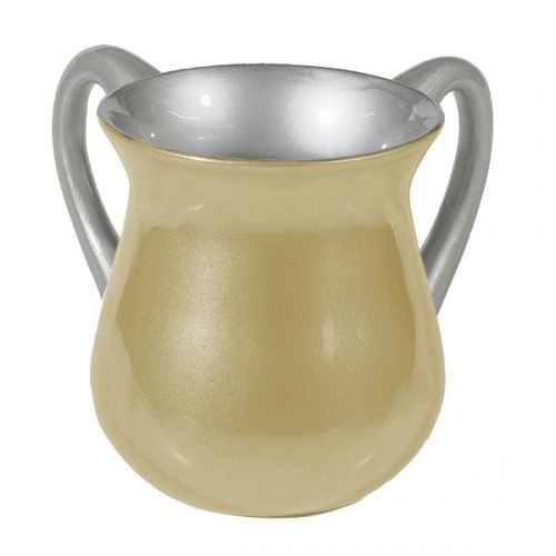 Yair Emanuel Small Aluminum Classic Netilat Yadayim Wash Cup - Pearl