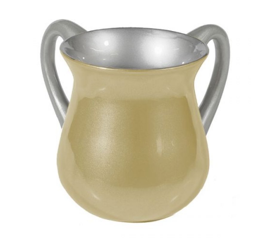 Yair Emanuel Small Aluminum Classic Netilat Yadayim Wash Cup - Pearl