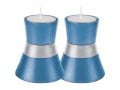 Yair Emanuel Small Anodized Aluminum Candlesticks, Silver Band - Choice of Colors