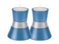 Yair Emanuel Small Anodized Aluminum Candlesticks, Silver Band - Choice of Colors