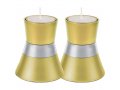 Yair Emanuel Small Anodized Aluminum Candlesticks, Silver Band - Choice of Colors