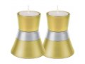 Yair Emanuel Small Anodized Aluminum Candlesticks, Silver Band - Choice of Colors