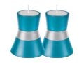 Yair Emanuel Small Anodized Aluminum Candlesticks, Silver Band - Choice of Colors