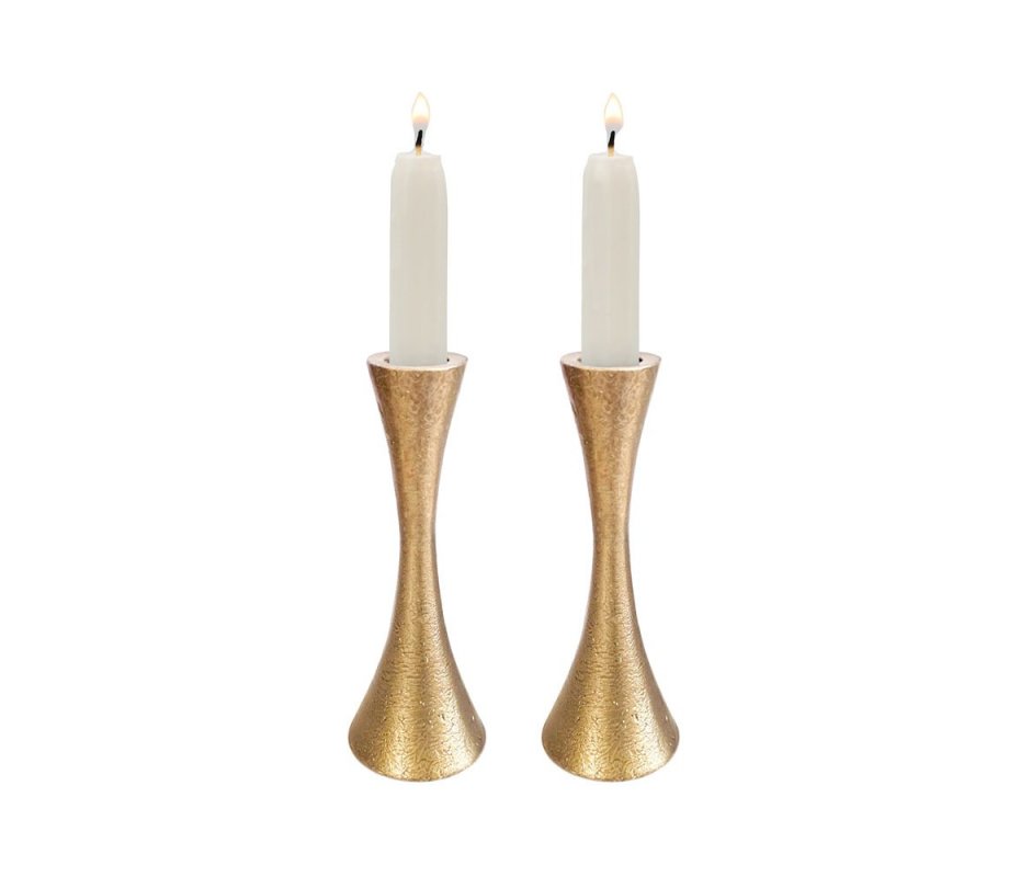 Yair Emanuel Small Matte Brass Candlesticks