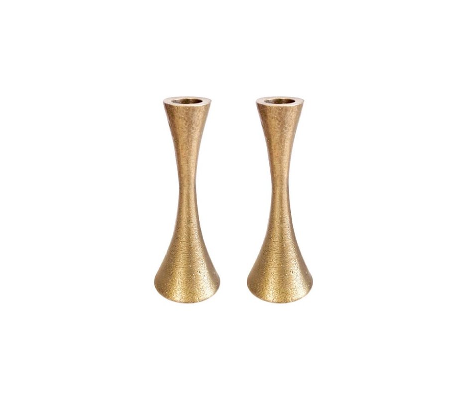 Yair Emanuel Small Matte Brass Candlesticks