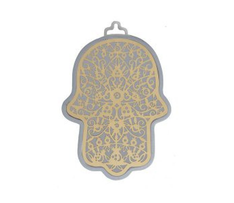 Yair Emanuel Small Wall Hamsa, Delicate Pomegranate Overlay - Choice of Colors