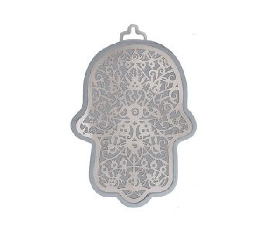 Yair Emanuel Small Wall Hamsa, Delicate Pomegranate Overlay - Choice of Colors
