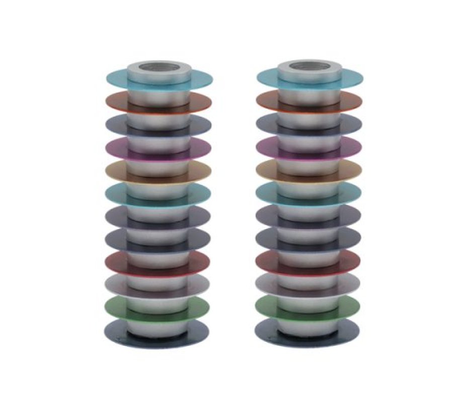 Yair Emanuel, Stacked Disc Style Candlesticks - Multicolor