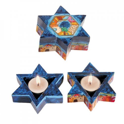 Yair Emanuel Star of David Travelling Candlesticks - Jerusalem