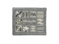 Yair Emanuel Tallit and Tefillin Bag, Embroidered Squares and Shapes - Silver