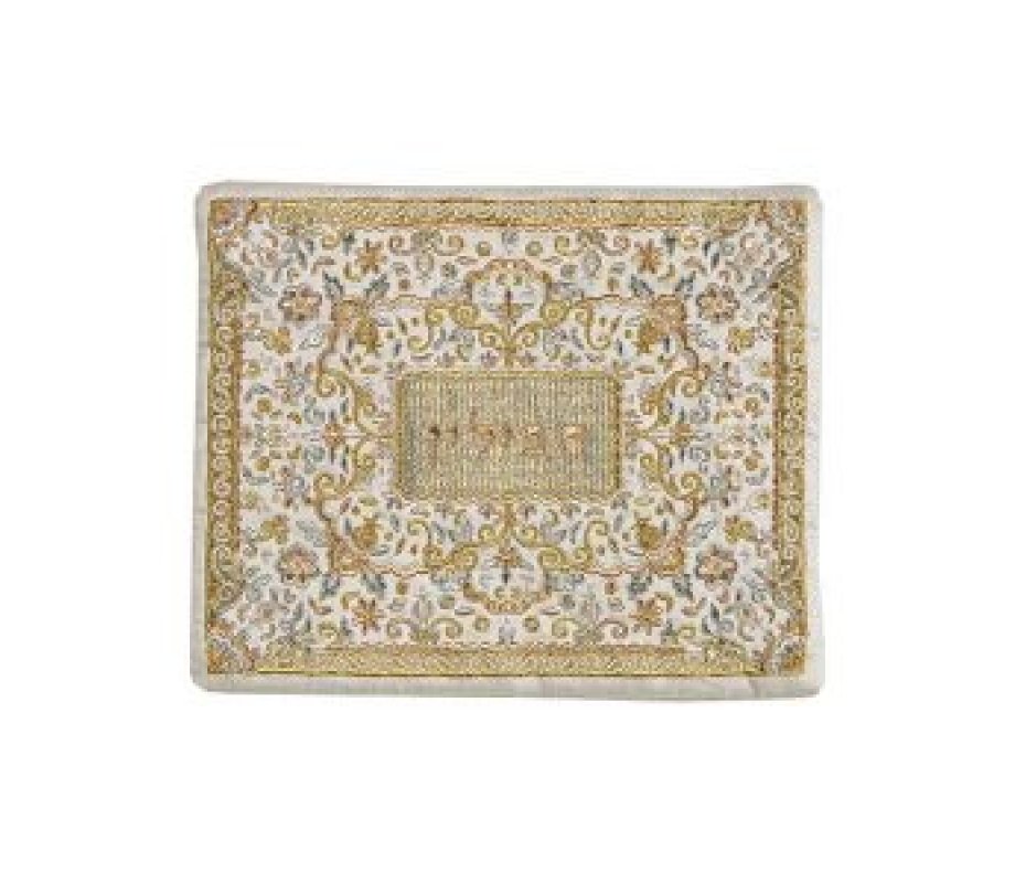 Yair Emanuel Tallit and Tefillin Bag Full Embroidery, Flowers - Gold and Silver (Sold Separately)