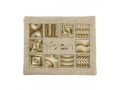 Yair Emanuel Tallit and Tefillin Bag Set, Embroidered Squares and Shapes - Gold