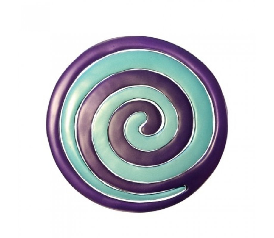 Yair Emanuel Two-in-One Blue and Violet Anodized Aluminum Trivet - Swirls