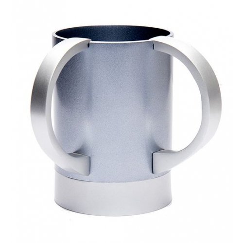 Yair Emanuel Wash Cup Natla with Words Al Netilat Yadayim - Two Tone Gray