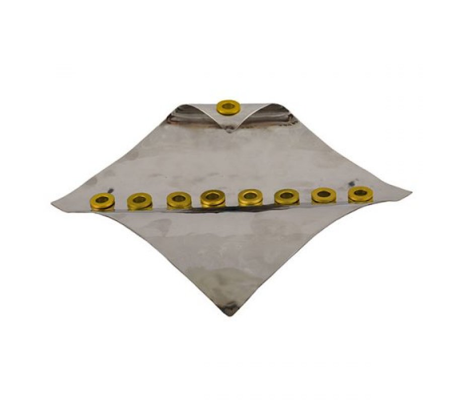 Yair Emanuel Wave Design Hammered Aluminum Chanukah Menorah - Gold 1 in stock
