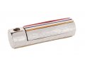 Yair Emanuel White Compact Aluminum Hanukkah Menorah - Colored Stripes