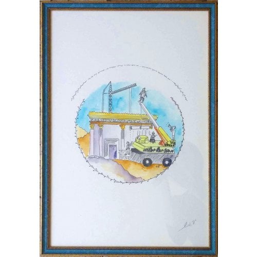 YehuditsArt Whimsical Handmade Wall Decor - Building the Third Temple