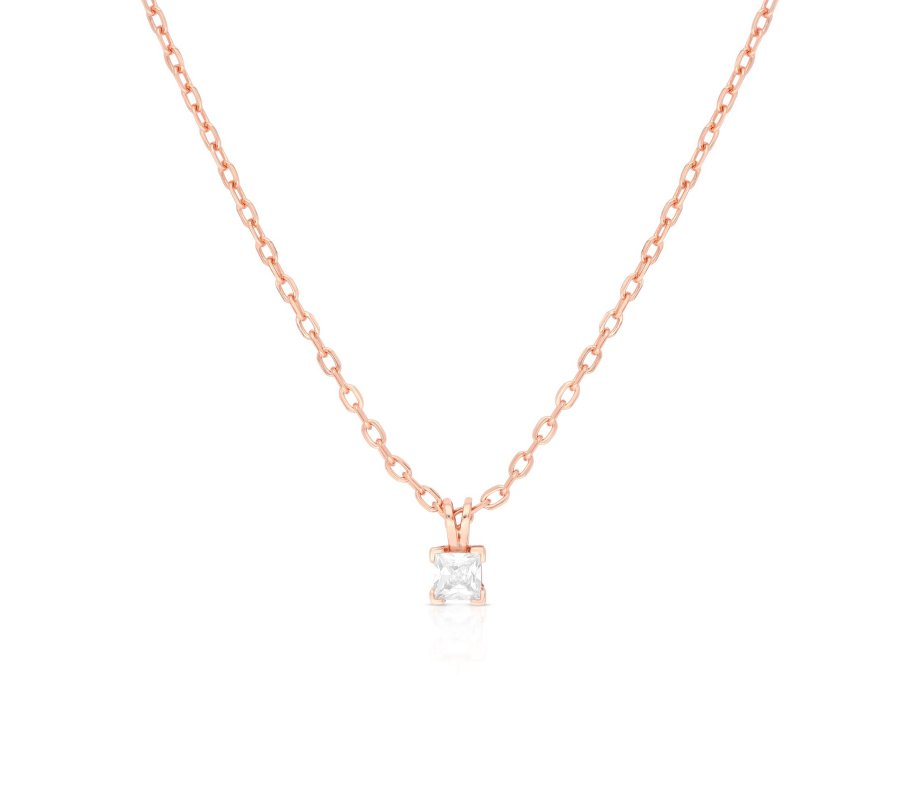 Yellow or Rose Gold Plated Sterling Silver with Green and White Zircons Pendant