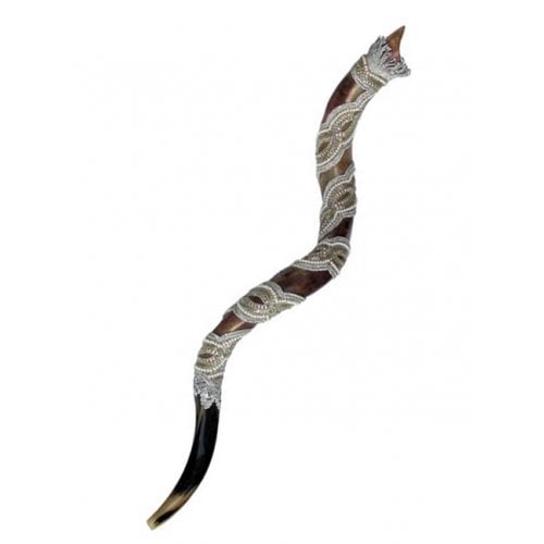 Yemenite Decorated Shofar - Pearl Yemenite style