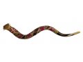 Yemenite Decorated Shofar - Red Flower Design