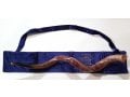 Yemenite Shofar Pouch Blue Velvet - Gold Embroidery Jerusalem & Star of David