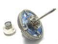Yoels Jewelry, Sterling Silver and Roman Glass Hand Made Hanukkah Dreidel