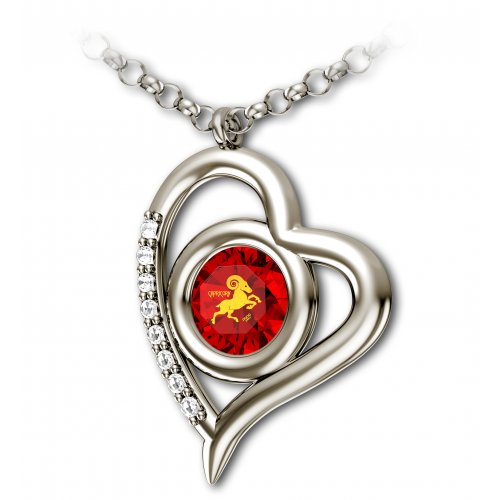 Zodica Heart Sterling Silver Capricorn Pendant By Nano Jewelry